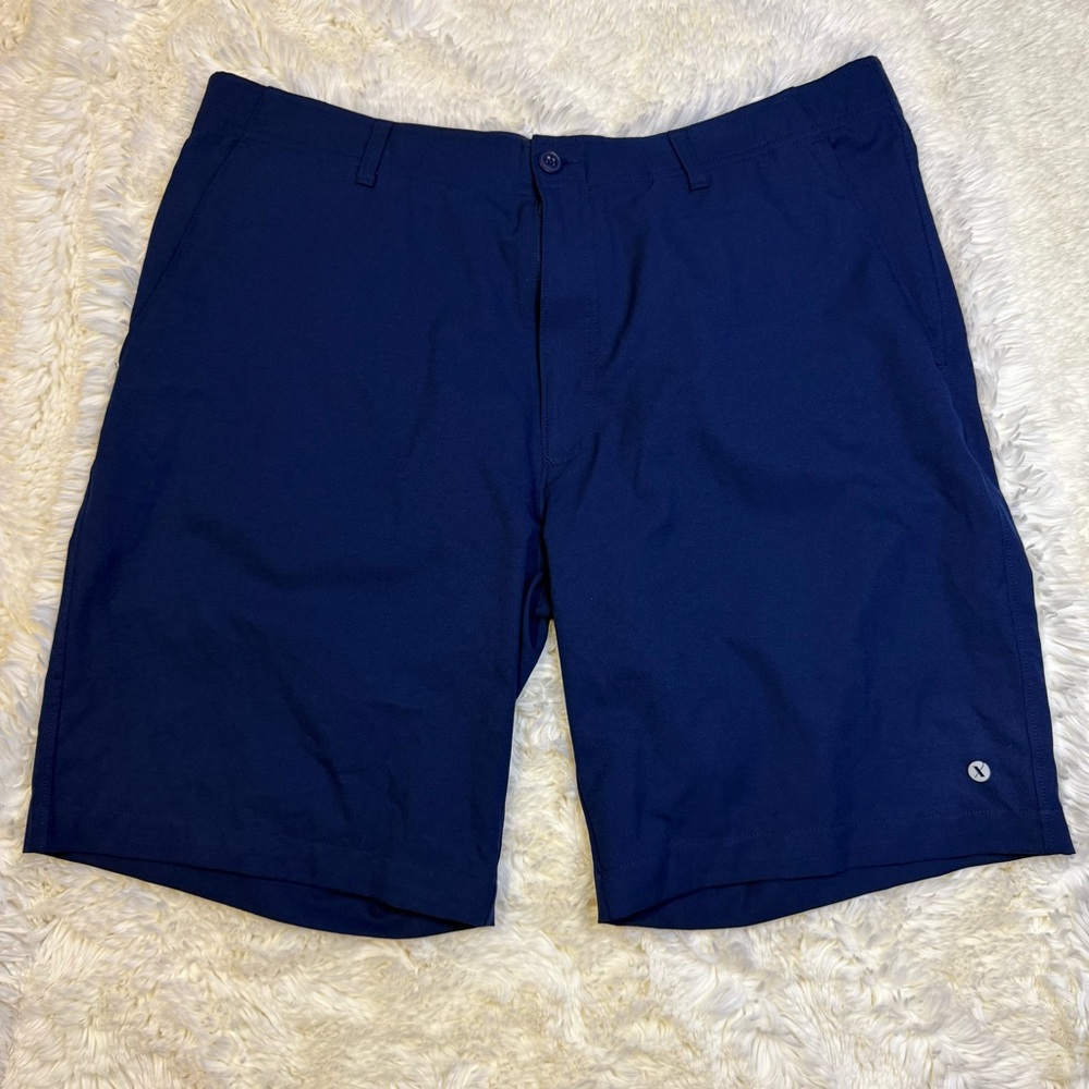 Men’s Xersion Blue Flat Front Shorts XL 10” inseam no liner
